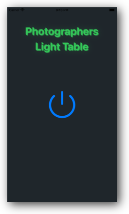 screenshot of photographers light table app running on iPhone